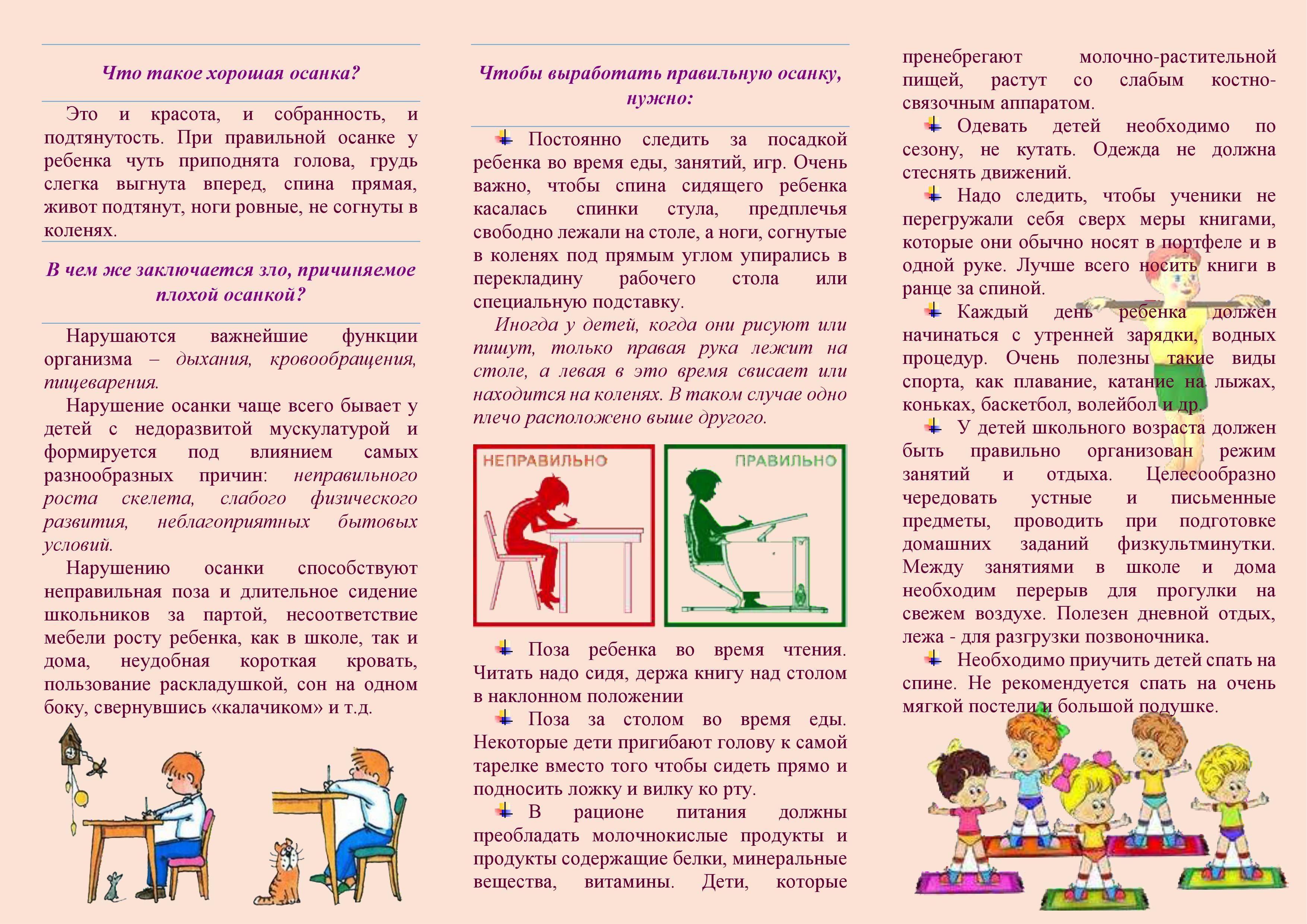 Правильная осанка-залог здоровья!